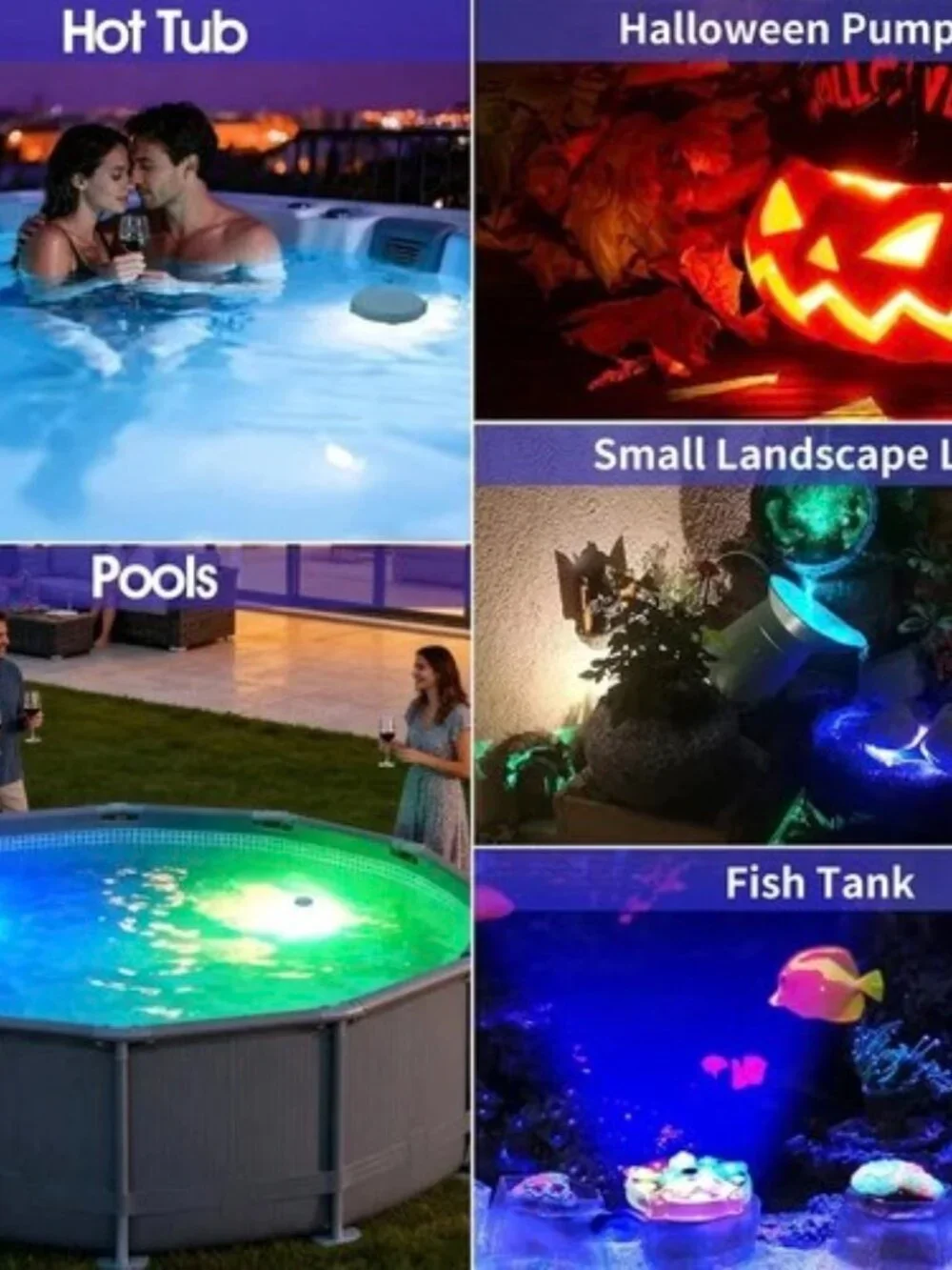 Floating Starfish Pool Spa Lights Magnetic LED 6 different Colors GUC Set of 3